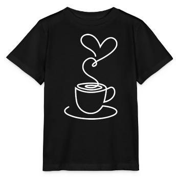 Tee Skizze mit Herz Rauch – romantisches Motiv - Stanley/Stella Kinder T-Shirt MINI CREATOR  - Schwarz - Vorne - Mikhail (115cm)