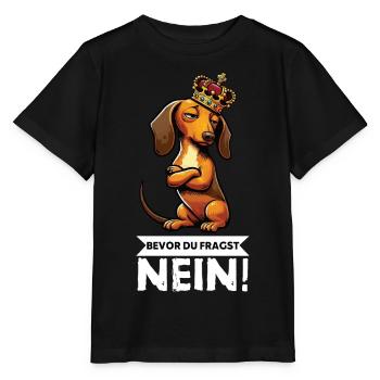 Avant que vous ne demandiez : teckel, propriétaire de teckel, propriétaire de teckel - T-shirt bio MINI CREATOR Stanley/Stella Enfant - noir - Devant - Mikhail (115cm)