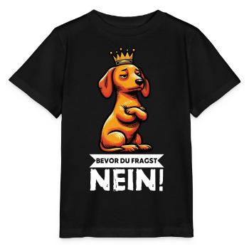 Avant que vous ne demandiez : teckel, propriétaire de teckel, propriétaire de teckel - T-shirt bio MINI CREATOR Stanley/Stella Enfant - noir - Devant - Mikhail (115cm)