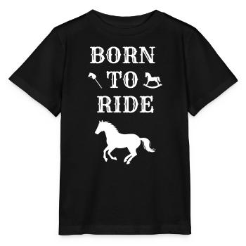 BORN TO RIDE (cheval) - T-shirt bio MINI CREATOR Stanley/Stella Enfant - noir - Devant - Mikhail (115cm)