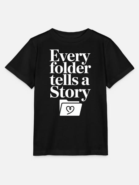 Jeder Ordner erzählt eine Geschichte - Stanley/Stella Kinder T-Shirt MINI CREATOR - Schwarz