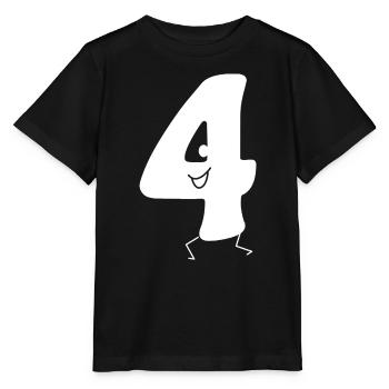Funny Four : Minimal Numeral 4 | Quatrième - T-shirt bio MINI CREATOR Stanley/Stella Enfant - noir - Devant - Mikhail (115cm)