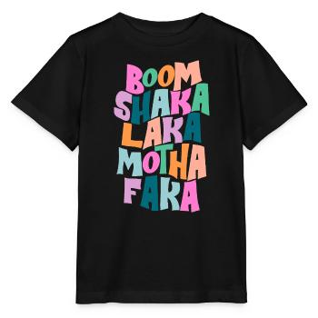 Fette Farbburst-Typografie - Stanley/Stella Kinder T-Shirt MINI CREATOR  - Schwarz - Vorne - Mikhail (115cm)