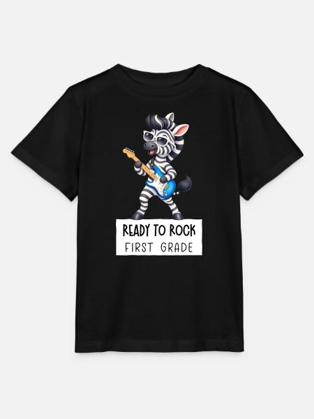 Ready to Rock First Grade – Zebra Einschulung - Stanley/Stella Kinder T-Shirt MINI CREATOR - Schwarz