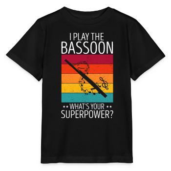 Bassoonist design for woodwind orchestra - Stanley/Stella MINI CREATOR Kids’ T-Shirt - black - Front - Mikhail (115cm)