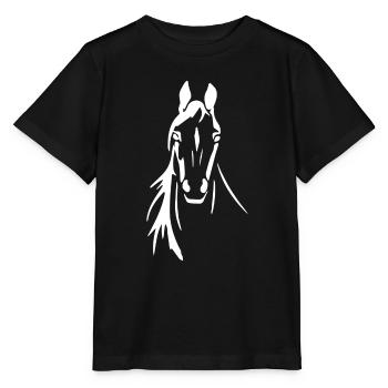 Horse head heart horse rider equestrian - Stanley/Stella MINI CREATOR Kids’ T-Shirt - black - Front - Mikhail (115cm)