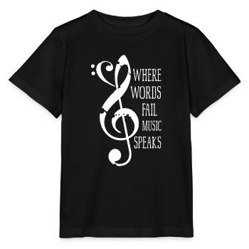 I love Music - Stanley/Stella Kinder T-Shirt MINI CREATOR  - Schwarz - Vorne - Mikhail (115cm)