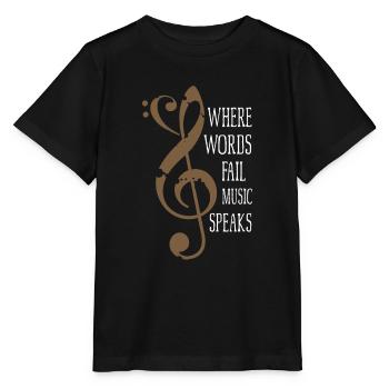 I love Music - Stanley/Stella Kinder T-Shirt MINI CREATOR  - Schwarz - Vorne - Mikhail (115cm)