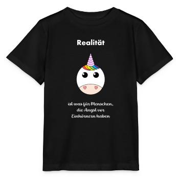 Realität Einhorn - Stanley/Stella Kinder T-Shirt MINI CREATOR  - Schwarz - Vorne - Mikhail (115cm)