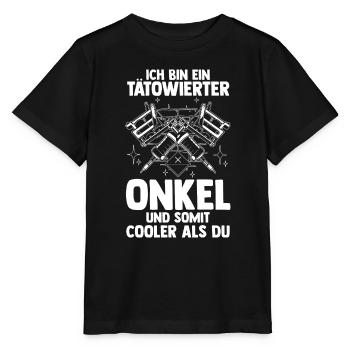 Patenonkel Tattoo Tätowierter Onkel - Stanley/Stella Kinder T-Shirt MINI CREATOR  - Schwarz - Vorne - Mikhail (115cm)