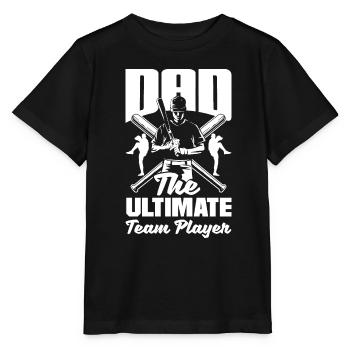 Dad The Ultimate Teamplayer Fathers Day Baseball - Stanley/Stella Kinder T-Shirt MINI CREATOR  - Schwarz - Vorne - Mikhail (115cm)