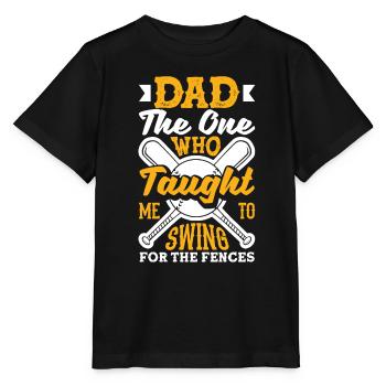 Dad Swing For The Fences Fathers Day Baseball - Stanley/Stella MINI CREATOR Kids’ T-Shirt - black - Front - Mikhail (115cm)