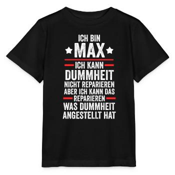 Max - Stanley/Stella Kinder T-Shirt MINI CREATOR  - Schwarz - Vorne - Mikhail (115cm)