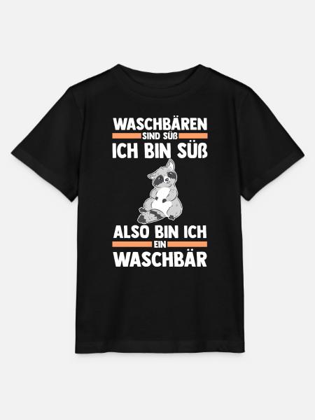 Tiermotiv Waschbär - Stanley/Stella Kinder T-Shirt MINI CREATOR - Schwarz