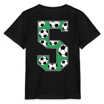 5 Birthday Football Green - Stanley/Stella MINI CREATOR Kids’ T-Shirt - black - Front - Mikhail (115cm)