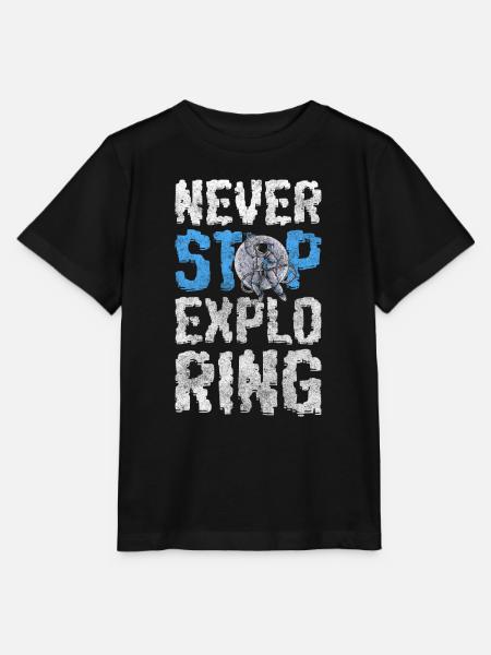 Weltall Sterne Rakete - Stanley/Stella Kinder T-Shirt MINI CREATOR - Schwarz
