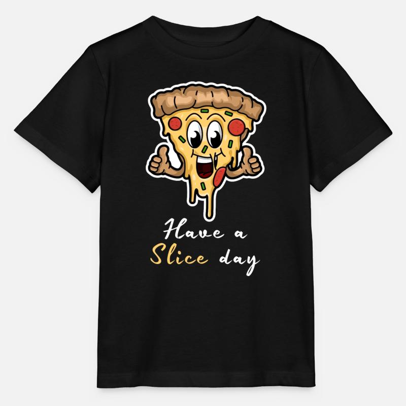 Have A Slice Day - Happy Pizza Slice - Stanley/Stella Kinder T-Shirt MINI CREATOR  - Schwarz