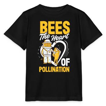 Beekeeper Heartbeat Honeycomb Love Pollination - Stanley/Stella MINI CREATOR Kids’ T-Shirt - black - Front - Mikhail (115cm)