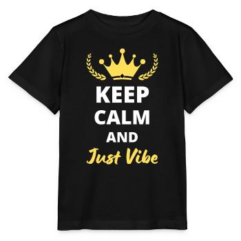 Bleib ruhig und einfach nur vibrieren - Stanley/Stella Kinder T-Shirt MINI CREATOR  - Schwarz - Vorne - Mikhail (115cm)