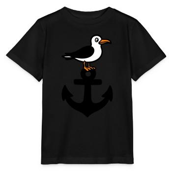 Anker Möwe Hafen - Stanley/Stella Kinder T-Shirt MINI CREATOR  - Schwarz - Vorne - Mikhail (115cm)