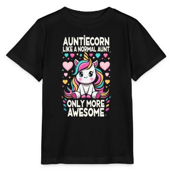 Tante, Tante, Licorne - T-shirt bio MINI CREATOR Stanley/Stella Enfant - noir - Devant - Mikhail (115cm)
