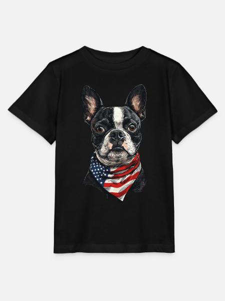 Boston Terrier - Stanley/Stella Kinder T-Shirt MINI CREATOR  - Schwarz