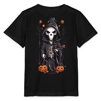 Creepy Halloween Grim Reaper Skeleton Design - Stanley/Stella MINI CREATOR Kids’ T-Shirt - black - Front - Mikhail (115cm)