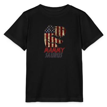 Mammy patriotique Dinosaure - T-shirt bio MINI CREATOR Stanley/Stella Enfant - noir - Devant - Mikhail (115cm)