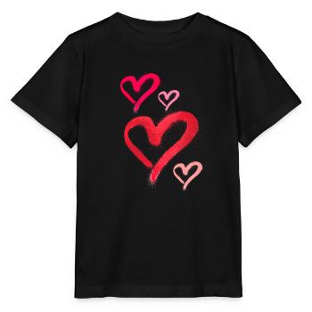 spray paint,spray,herzen,graffiti,rot,pink - Stanley/Stella Kinder T-Shirt MINI CREATOR  - Schwarz - Vorne - Mikhail (115cm)
