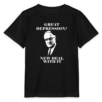 Grande Dépression? New Deal avec elle! - T-shirt bio MINI CREATOR Stanley/Stella Enfant - noir - Devant - Mikhail (115cm)