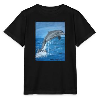Delphin - Stanley/Stella Kinder T-Shirt MINI CREATOR  - Schwarz - Vorne - Mikhail (115cm)