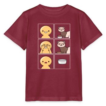 Frettchen fressen schnell Design für Frettchen Fan - Stanley/Stella Kinder T-Shirt MINI CREATOR  - Burgunderrot - Vorne - Kain (125cm)