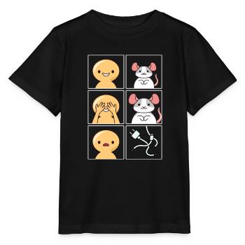 Ratte Kabel wurde gegessen Design für Rattenfans - Stanley/Stella Kinder T-Shirt MINI CREATOR  - Schwarz - Vorne - Mikhail (115cm)