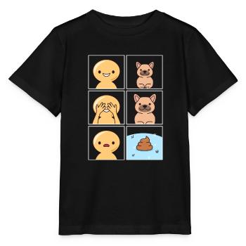 Conception de crottes de chien pour les propriétaires de chiens - T-shirt bio MINI CREATOR Stanley/Stella Enfant - noir - Devant - Mikhail (115cm)