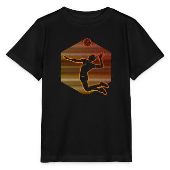 Volley Herren Volleyballspieler Beach Volley - Stanley/Stella Kinder T-Shirt MINI CREATOR  - Schwarz - Vorne - Mikhail (115cm)