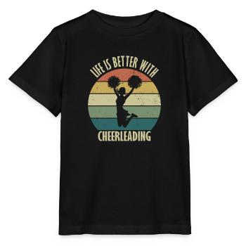 La vie est meilleure avec le cheerleading - T-shirt bio MINI CREATOR Stanley/Stella Enfant - noir - Devant - Mikhail (115cm)