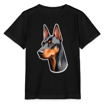 Dobermann - Stanley/Stella Kinder T-Shirt MINI CREATOR  - Schwarz - Vorne - Mikhail (115cm)