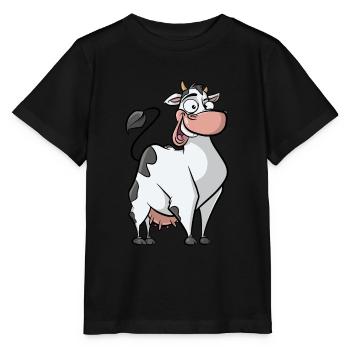 Funny Cow - Farm Muh Country Life Dairy Cow - Stanley/Stella MINI CREATOR Kids’ T-Shirt - black - Front - Mikhail (115cm)