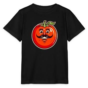 Tomate mit Schnurrbart - Stanley/Stella Kinder T-Shirt MINI CREATOR  - Schwarz - Vorne - Mikhail (115cm)
