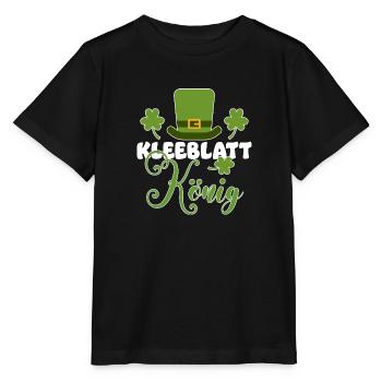 Kleeblatt König | Irland Saint Patrick Ire Glück - Stanley/Stella Kinder T-Shirt MINI CREATOR  - Schwarz - Vorne - Mikhail (115cm)