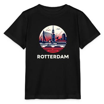 Emblème de Rotterdam - T-shirt bio MINI CREATOR Stanley/Stella Enfant - noir - Devant - Mikhail (115cm)