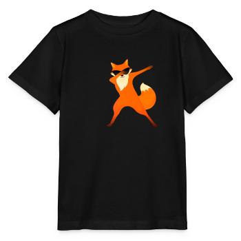 Fox Dabbing - Dab Dance - T-shirt bio MINI CREATOR Stanley/Stella Enfant - noir - Devant - Mikhail (115cm)