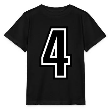 4 - Numéro 4 - Numéro de maillot bicolore changement de couleur - T-shirt bio MINI CREATOR Stanley/Stella Enfant - noir - Devant - Mikhail (115cm)