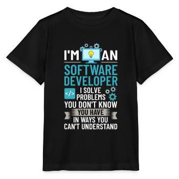 Développeur de logiciels de développement de logiciels - T-shirt bio MINI CREATOR Stanley/Stella Enfant - noir - Devant - Mikhail (115cm)