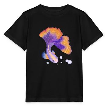 Fish. Elegant under water - Stanley/Stella MINI CREATOR Kids’ T-Shirt - black - Front - Mikhail (115cm)