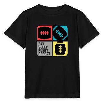 Rugby Rugby Joueur Rugby Saison Rugby Rugbytime - T-shirt bio MINI CREATOR Stanley/Stella Enfant - noir - Devant - Mikhail (115cm)