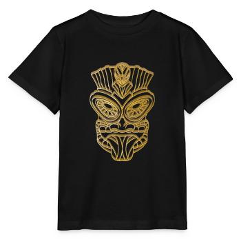 Tiki Masque Tiki Bar Hawaii Or - T-shirt bio MINI CREATOR Stanley/Stella Enfant - noir - Devant - Mikhail (115cm)