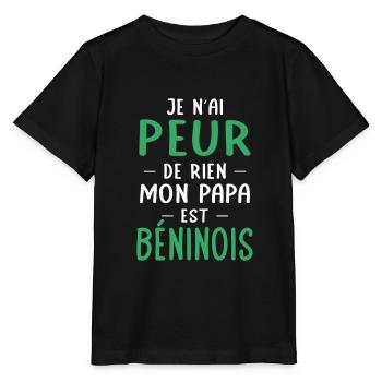 Je n'ai peur de rien mon papa est Béninois - T-shirt bio MINI CREATOR Stanley/Stella Enfant - noir - Devant - Mikhail (115cm)