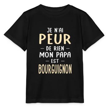 Je n'ai peur de rien mon papa est Bourguignon - T-shirt bio MINI CREATOR Stanley/Stella Enfant - noir - Devant - Mikhail (115cm)