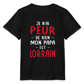 Je n'ai peur de rien mon papa est Lorrain - T-shirt bio MINI CREATOR Stanley/Stella Enfant - noir - Devant - Mikhail (115cm)